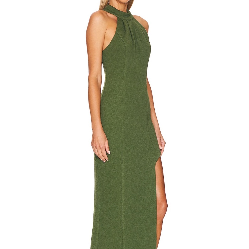 Elliatt Miniata Dress in Green - Halter Slit Maxi